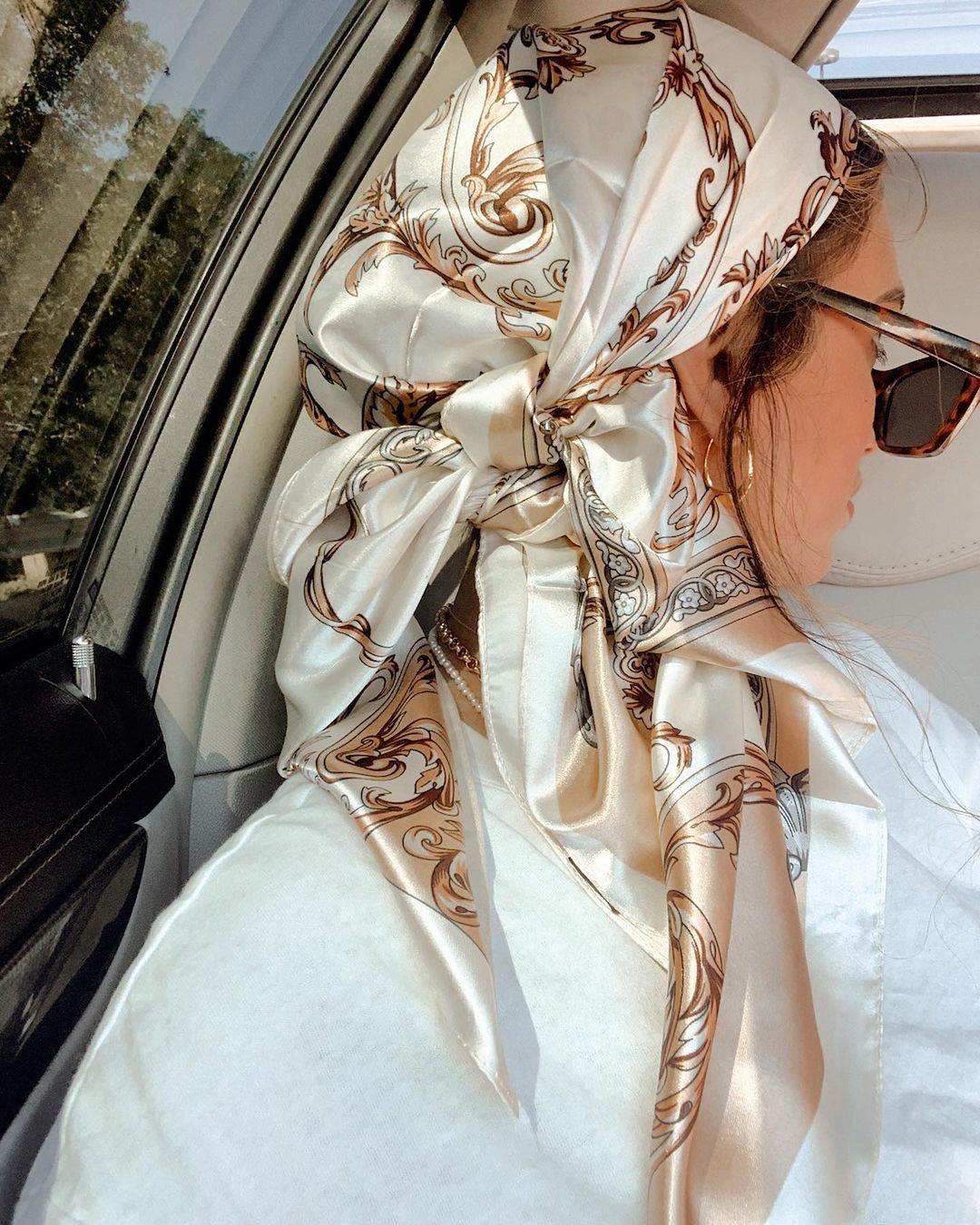 Face Scarf Mask - الساتان ساحة وشاح المرأة مسلم الحجاب