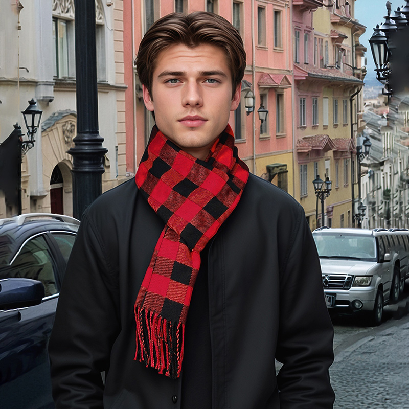 تصميم جديد منقوشة الكشمير وشاح - مراجعة Muffler Men Wool وسعره