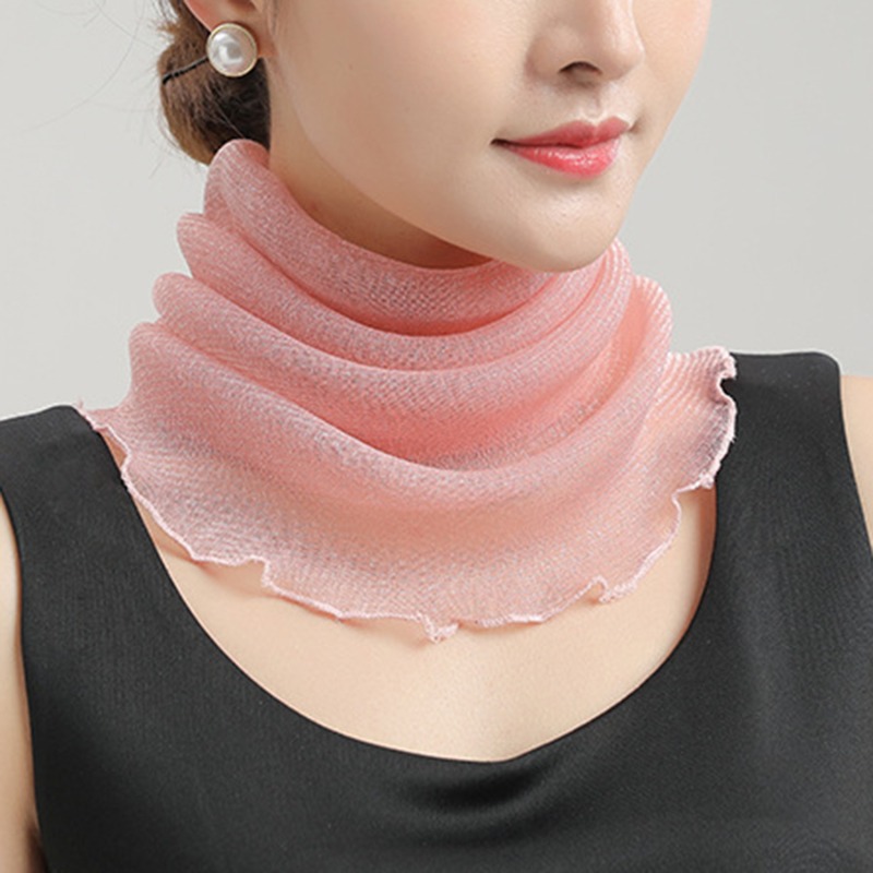 الربيع الصيف الشيفون طوق الرقب - مراجعة Face Scarf Mask وسعره